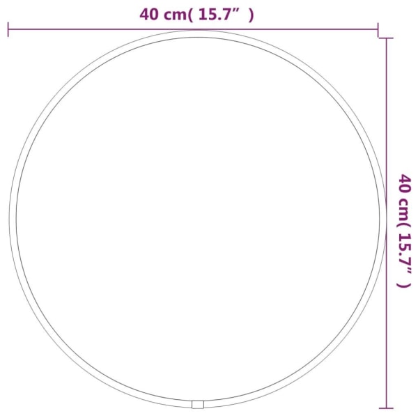 vidaXL Väggspegel svart Ø 40 cm rund Svart