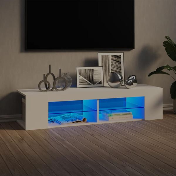 vidaXL TV-bänk med LED-belysning vit 135x39x30 cm Vit