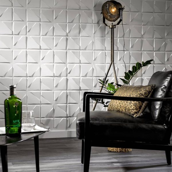 WallArt 3D Väggpaneler 24 st GA-WA29 feline Vit