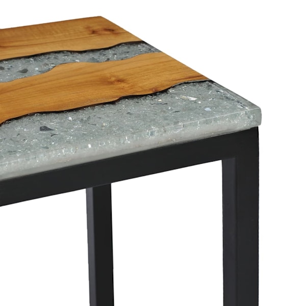 vidaXL Satsbord 3 st massiv teak och polyresin Brun
