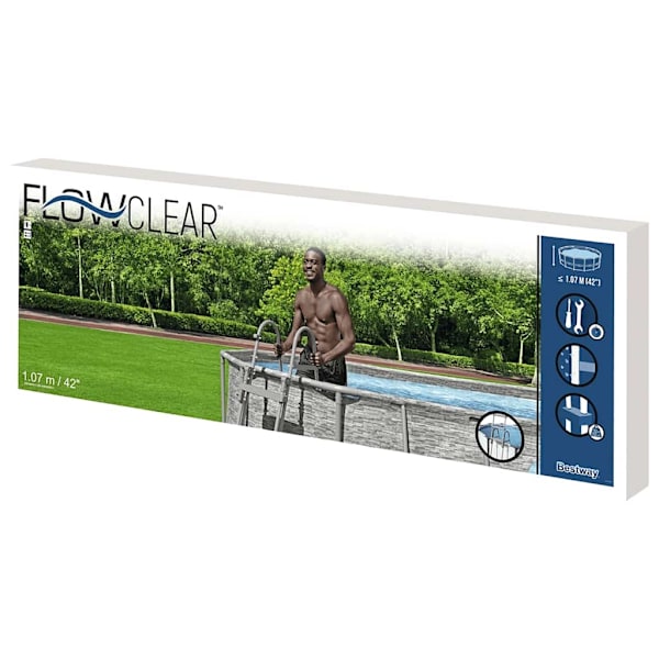 Bestway Poolstege Flowclear 4 steg 107 cm grå