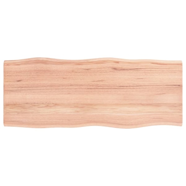 vidaXL Bordsskiva ljusbrun 100x40x2cm behandlad massiv ek levande kant Brun
