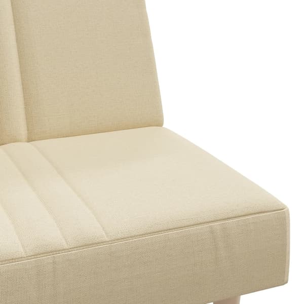 vidaXL Bäddsoffa gräddvit tyg Kräm
