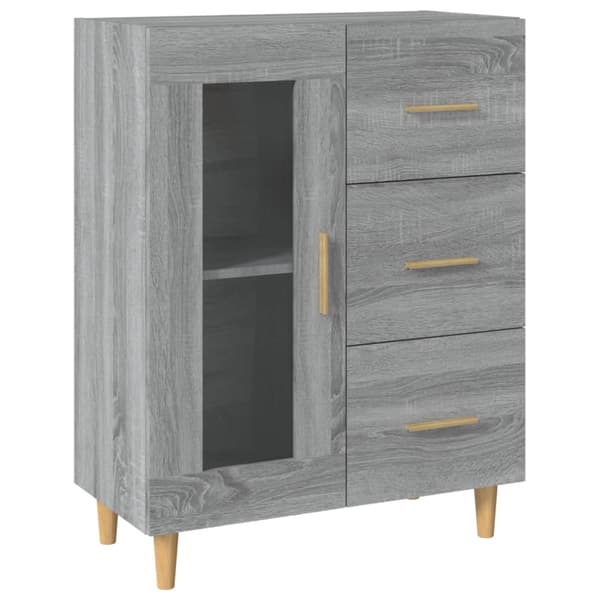 vidaXL Skänk grå sonoma 69,5x34x90 cm konstruerat trä Grå