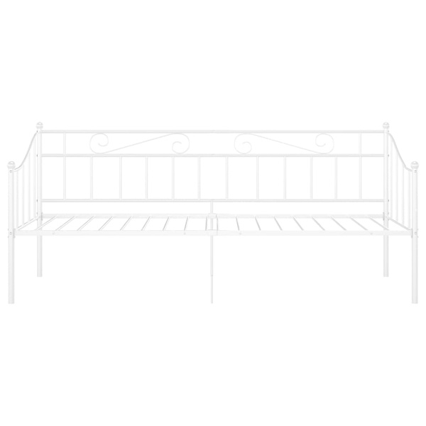 vidaXL Sängram bäddsoffa vit metall 90x200 cm Vit