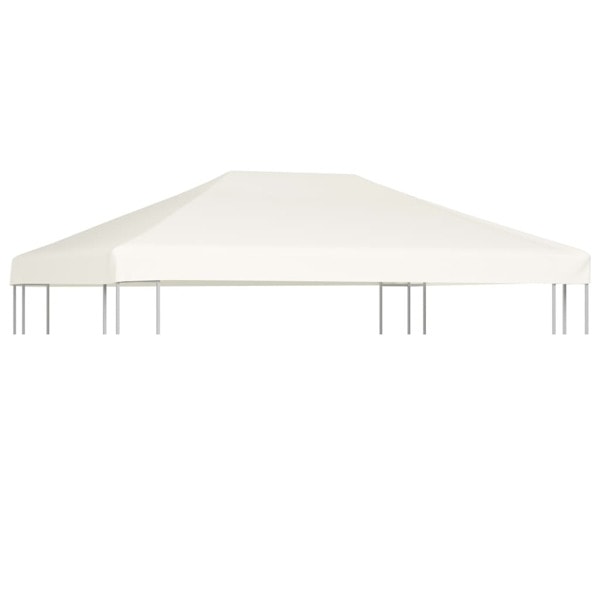 vidaXL Paviljongtak 310 g/m² 4x3 m gräddvit Vit