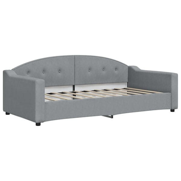 vidaXL Dagbädd utdragbar ljusgrå 90x190 cm tyg Grå