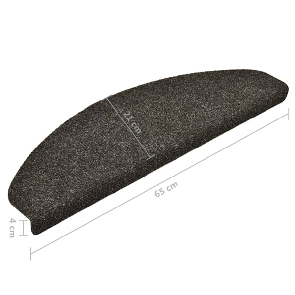 vidaXL Trappstegsmattor självhäftande 15 st antracit 65x21x4 cm brodyr Brun