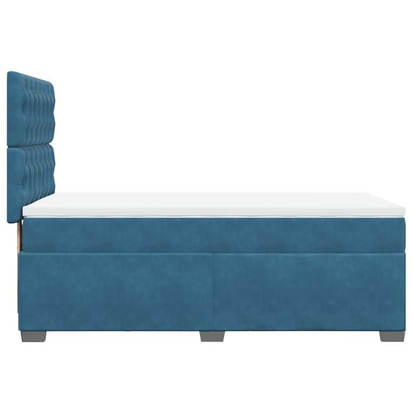 vidaXL Ramsäng med madrass blå 100x200 cm sammet Blå