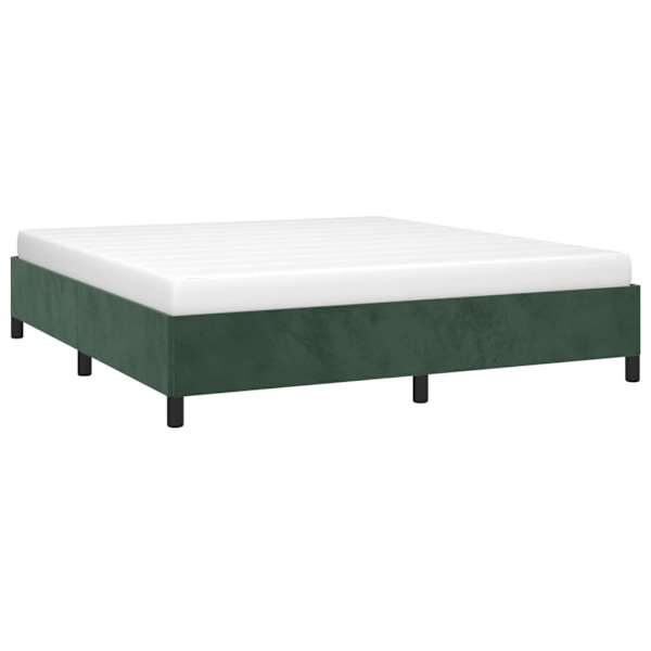 vidaXL Sängram utan madrass mörkgrön 160x200 cm sammet Grön