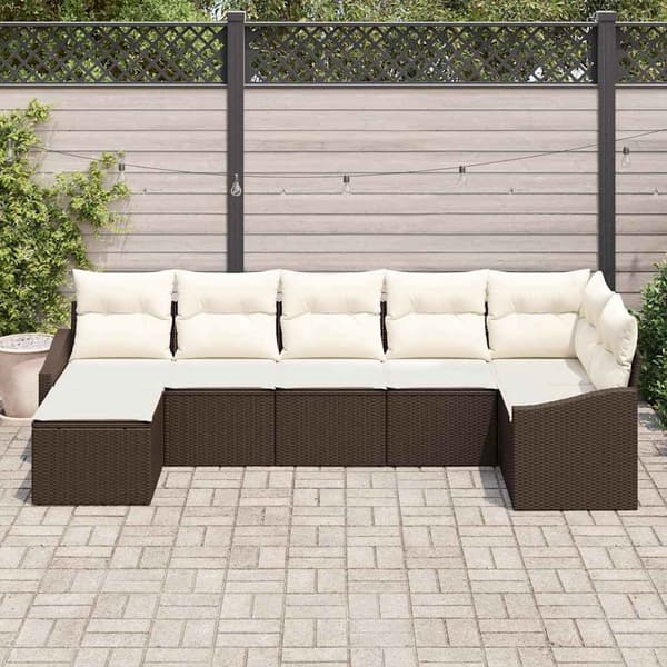 vidaXL Soffset 7 st Brun konstrotting Brun