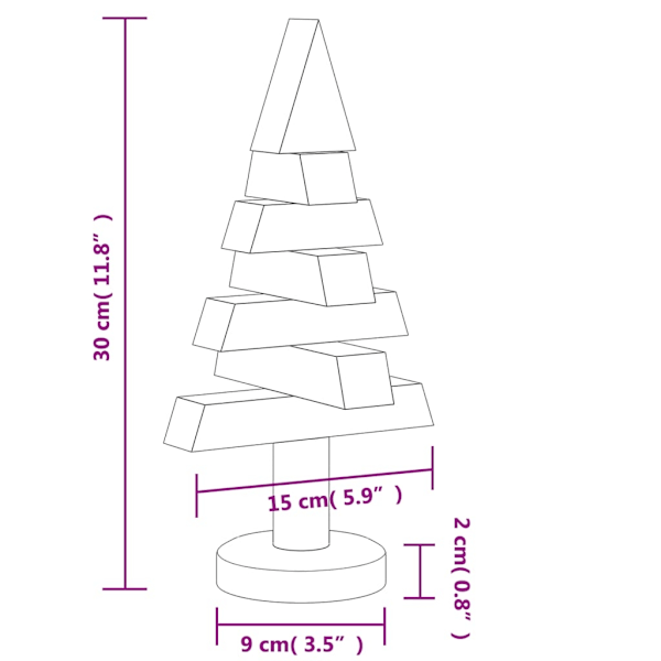 vidaXL Julgran i trä 2 st 30 cm massiv furu Brun