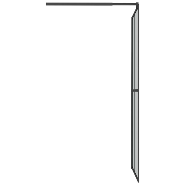 vidaXL Duschvägg 80x195 cm mörkt härdat glas Svart