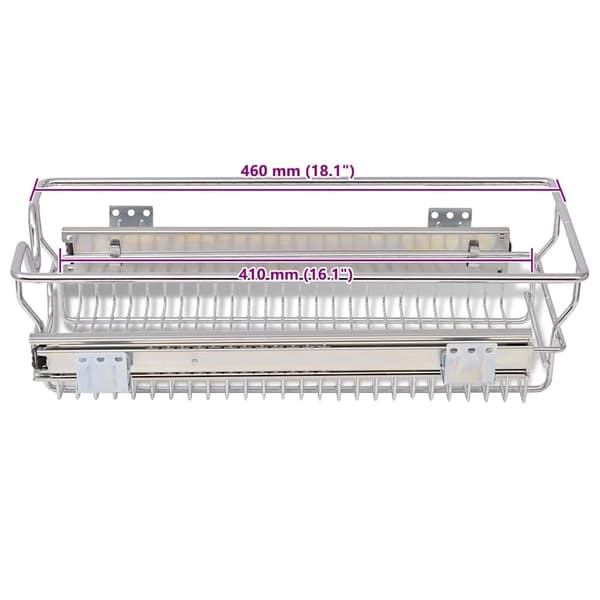 vidaXL Utdragbara trådkorgar 2 st silver 300 mm Silver