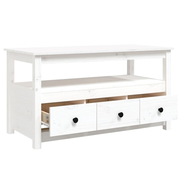 vidaXL Soffbord vit 102x49x55 cm massiv furu Vit