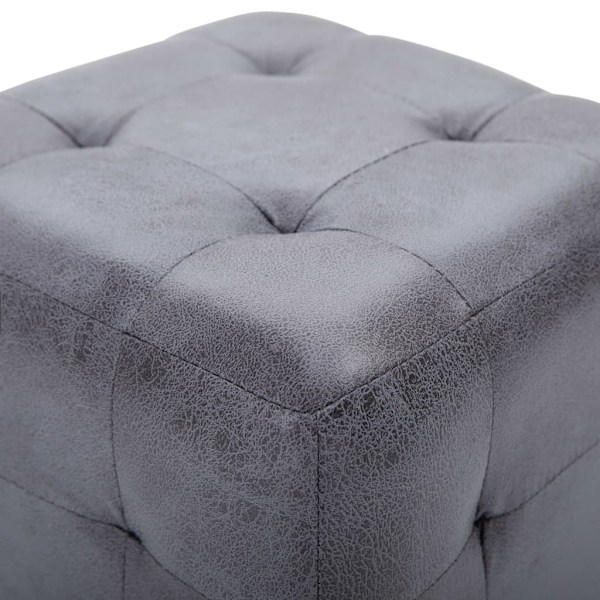 vidaXL Sängbord 2 st grå 30x30x30 cm konstmocka grå