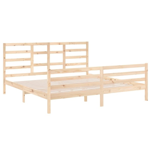 vidaXL Sängram massivt trä 200x200 cm Brun
