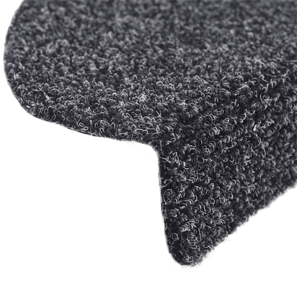 vidaXL Trappstegsmattor självhäftande 15 st brodyr 56x17x3 cm mörkgrå grå
