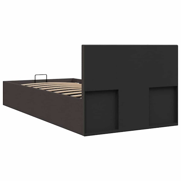 vidaXL Sängram med hydraulisk förvaring mörkgrå tyg 100x200 cm grå