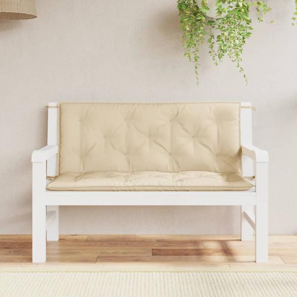 vidaXL Bänkdynor för trädgården 2st beige 120x50x7cm oxfordtyg Beige