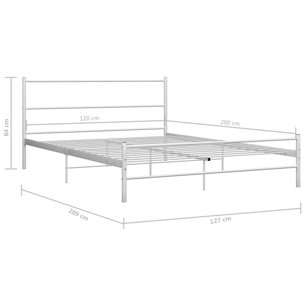 vidaXL Sängram utan madrass vit metall 120x200 cm Vit