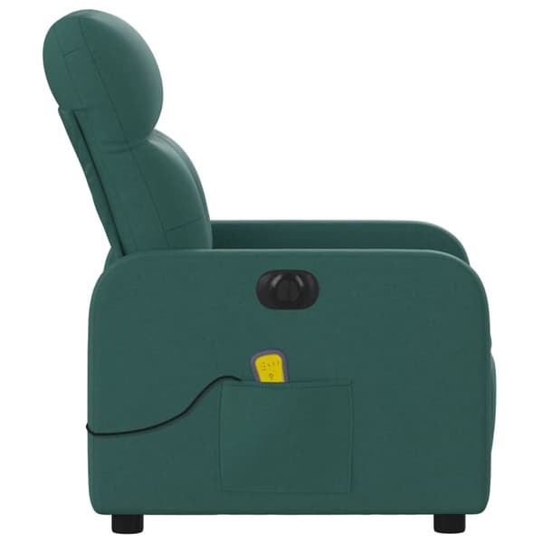vidaXL Elektrisk massagefåtölj mörkgrön tyg Grön