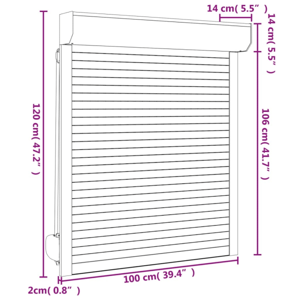 vidaXL Rulljalusi aluminium 100x120 cm antracit Antracit