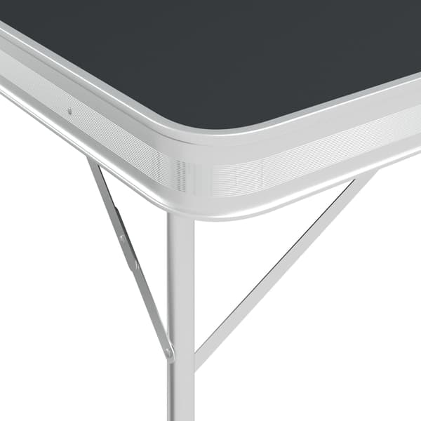 vidaXL Hopfällbart campingbord med 2 bänkar aluminium grå grå