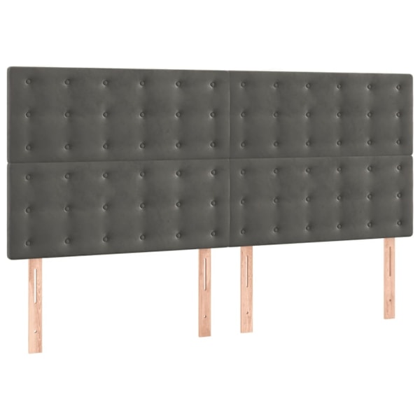vidaXL Sängram utan madrass mörkgrå 140x190 cm sammet Grå