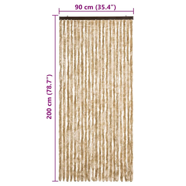 vidaXL Insektsdraperi beige 90x200 cm chenille Beige