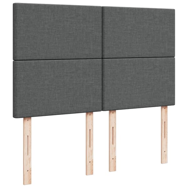vidaXL Ramsäng med madrass mörkgrå 160x200 cm tyg Grå