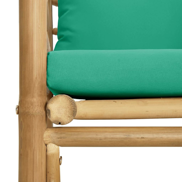 vidaXL Fåtölj för trädgården med grön dyna bambu Grön