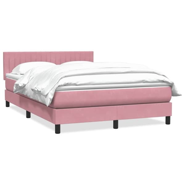 vidaXL Ramsäng med madrass rosa 140x220 cm sammet Rosa