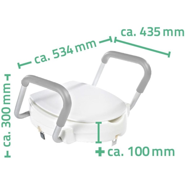 RIDDER Toalettsits med stödhandtag 150 kg vit A0072001 Vit