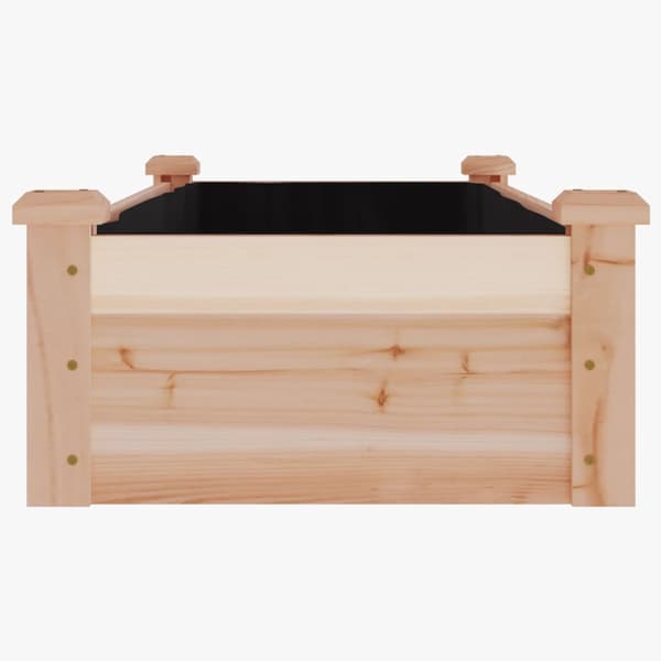 vidaXL Odlingslåda med foder 120x45x25 cm massivt granträ Brun