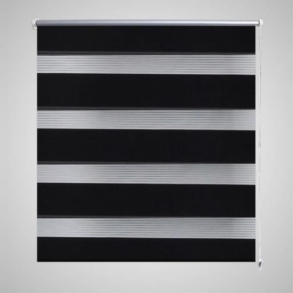 vidaXL Rullgardin randig svart 140 x 175 cm transparent Svart