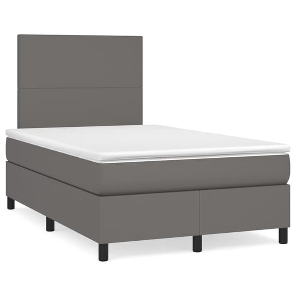 vidaXL Ramsäng med madrass grå 120x200 cm konstläder Grå