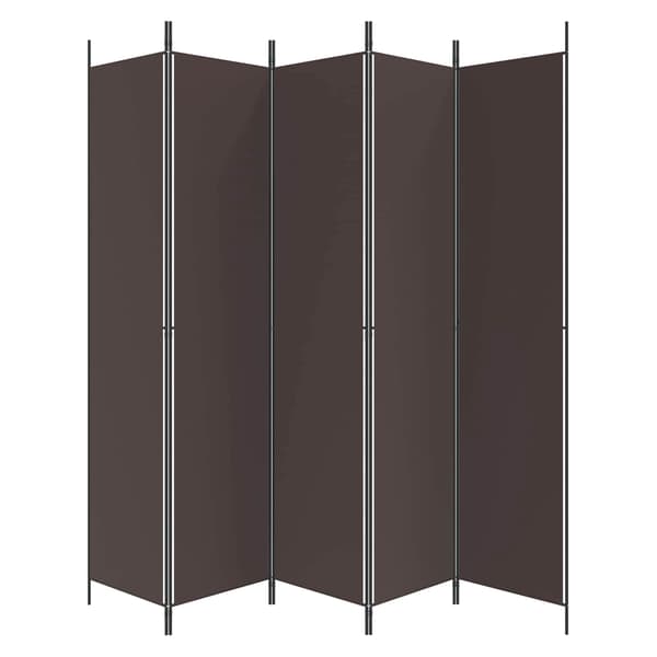 vidaXL Rumsavdelare 5 paneler brun 250x220 cm tyg Brun