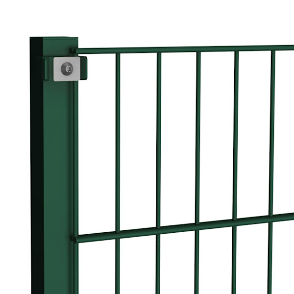 vidaXL Stängselpanel med stolpar järn 1,7x0,8 m grön Grön