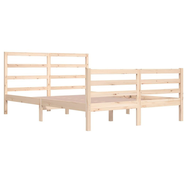 vidaXL Sängram massiv furu 160x200 cm Brun