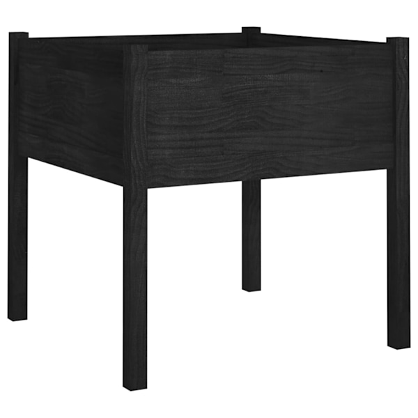 vidaXL Odlingslåda svart  70x70x70 cm massiv furu Svart