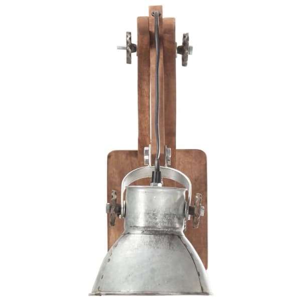 vidaXL Vägglampa industriell stil silver rund E27 Silver