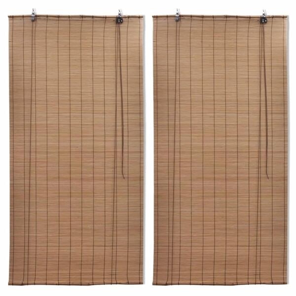 vidaXL Rullgardin bambu 2 st 100 x 160 cm brun Brun