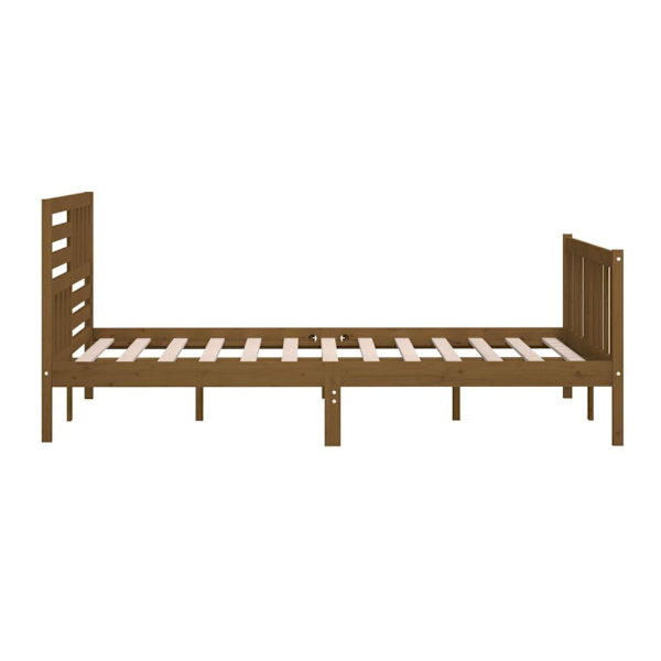 vidaXL Sängram honungsbrun massivt trä 200x200 cm Brun