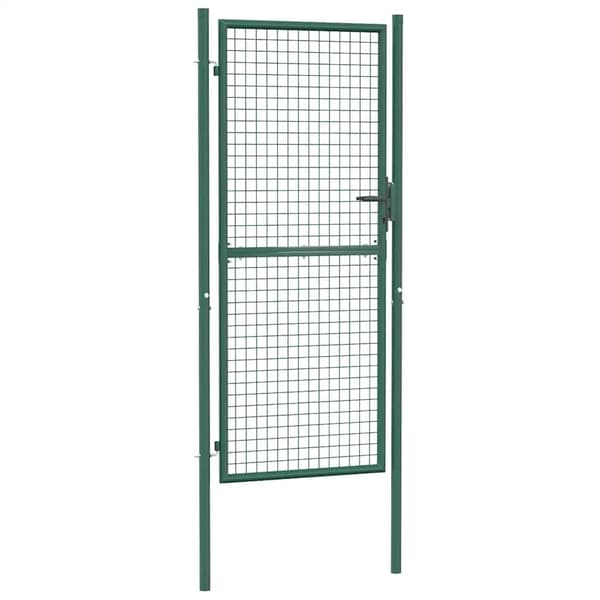 vidaXL Staketgrind stål 100x200 cm grön Grön