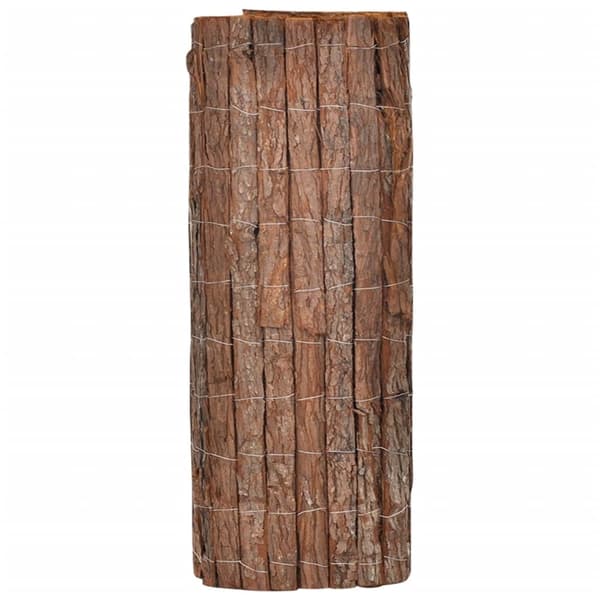 vidaXL Barkstaket 1000x70 cm Brun