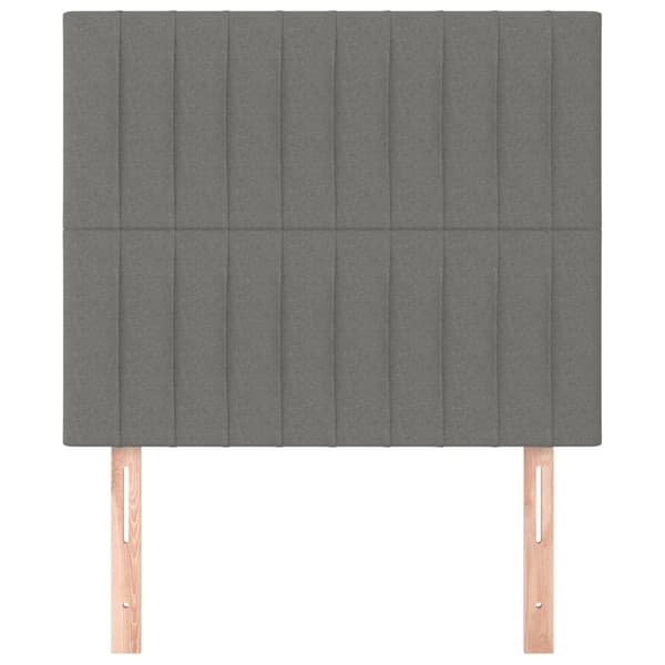 vidaXL Sänggavel 2 st mörkgrå 80x5x78/88 cm tyg Grå