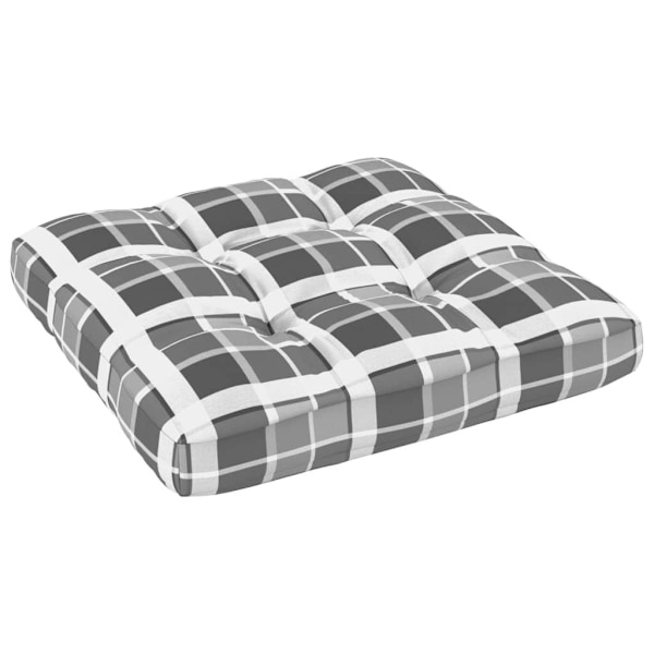 vidaXL Palldyna grårutig 58x58x10 cm tyg multifärg