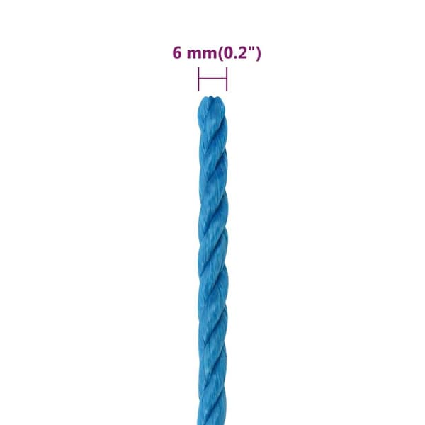 vidaXL Rep blå 6 mm 25 m polypropylen