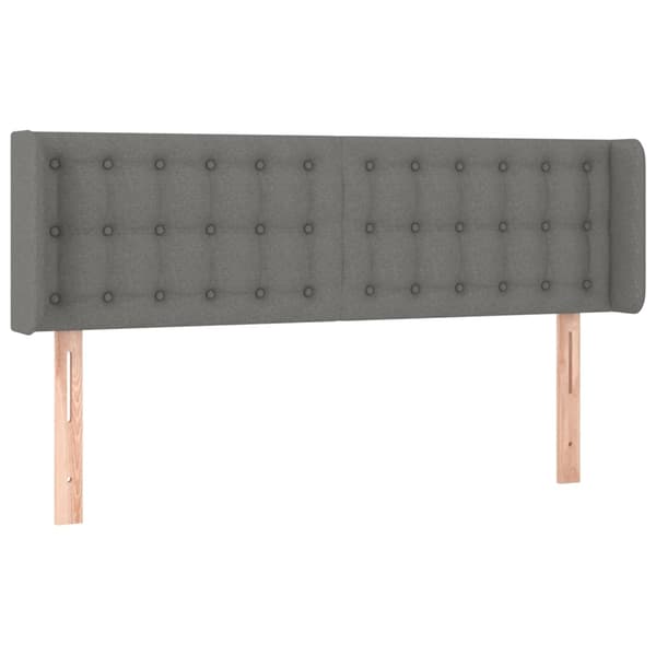 vidaXL Sänggavel LED mörkgrå 147x16x78/88 cm tyg Grå